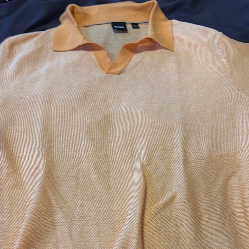 HUGO Orange Polo Shirt Soft Texture Classic Design